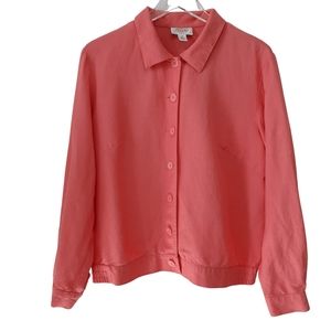 Talbots Coral Linen Blend Shacket Size 12